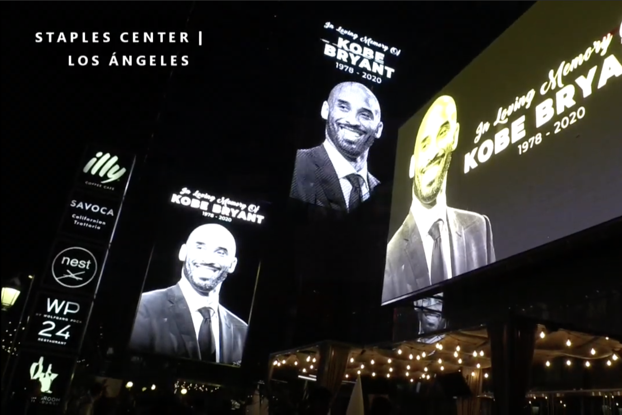 Aficionados homenajean a Bryant en Los Ángeles