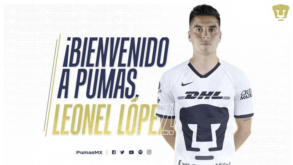 Leonel López, nuevo jugador de Pumas para el Clausura 2020