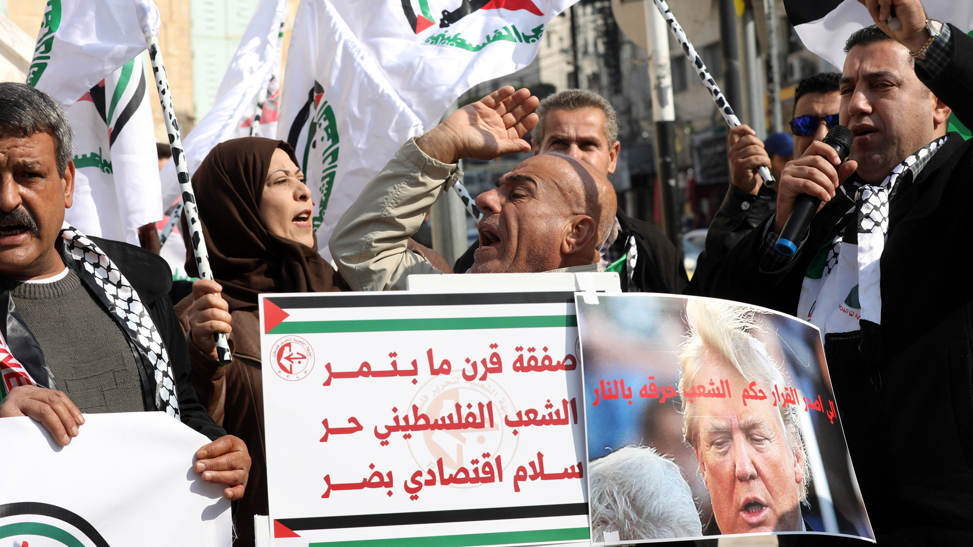 Ejército de Israel se refuerza en Cisjordania de cara al plan de paz - protesta-contra-trump-por-acuerdo-de-paz-entre-israel-y-palestina