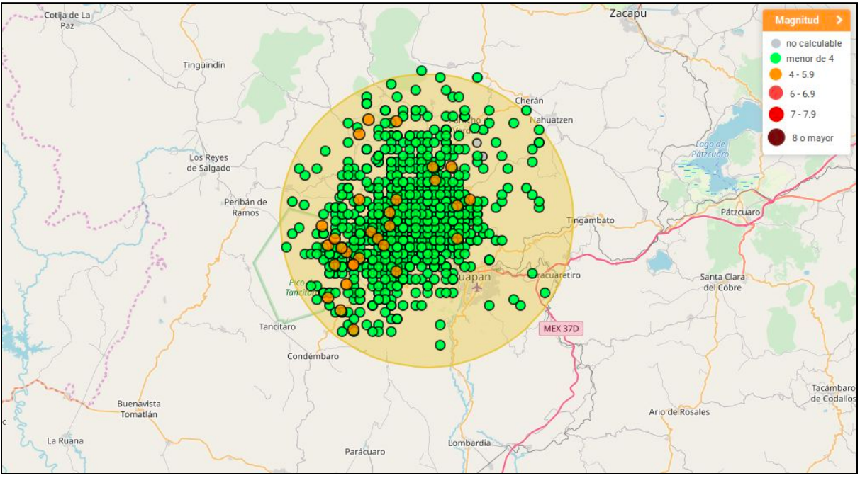 Detectan 'enjambre sísmico' cerca de Uruapan, Michoacán - ssn-sismos-enjambre-sismico