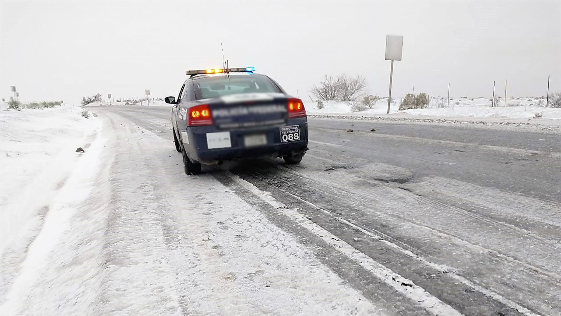 Caída de nieve en el norte de Chihuahua por frente frío