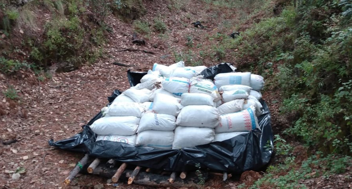 Sedena incinera en Durango casi dos toneladas de mariguana - costales-de-mariguana