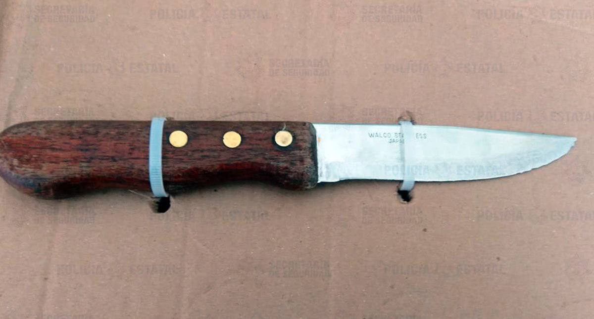 Detienen en flagrancia a dos asaltantes de transporte público en Edomex - cuchillo-con-el-que-dos-sujetos-asaltaban-a-usuarios-del-transporte-publico-en-edomex