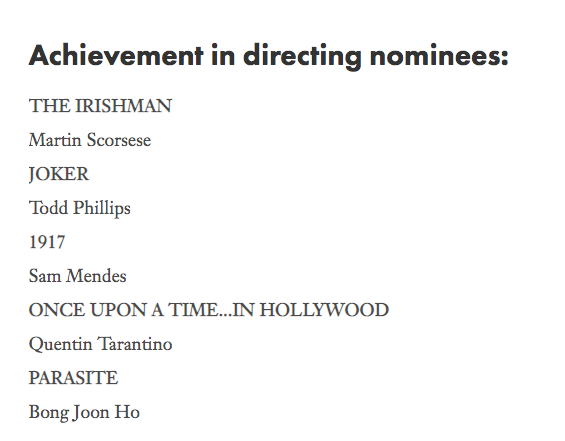 Los cinco cineastas que competirán por el Óscar - directores