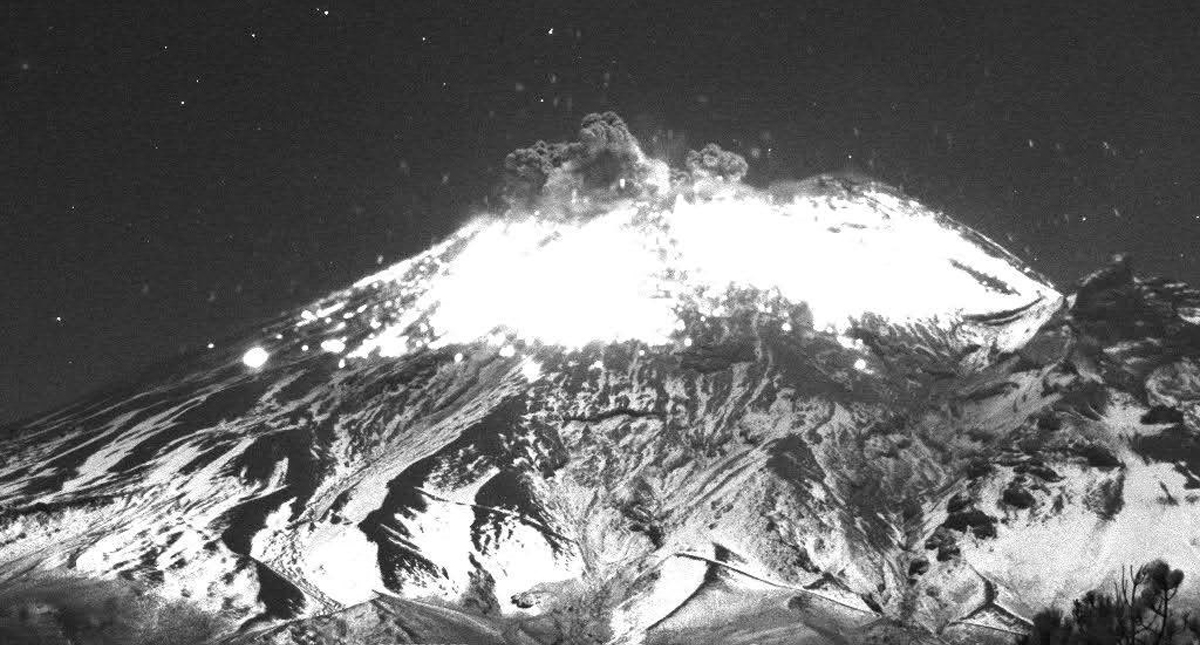 #Video Explosión del Popocatépetl lanzó material incandescente este lunes