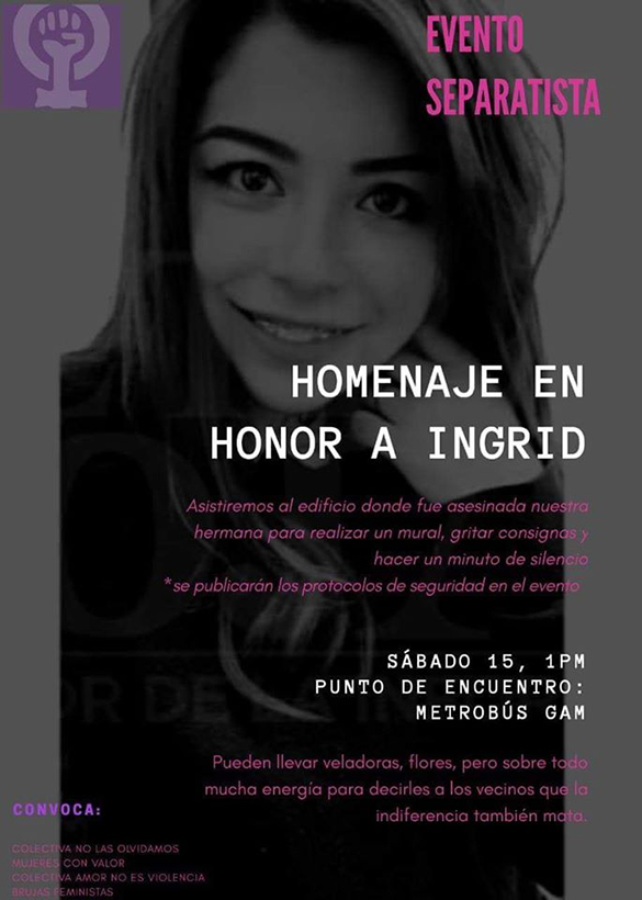 Homenajearán a Ingrid con mural en edificio donde fue asesinada - homenaje-a-ingrid