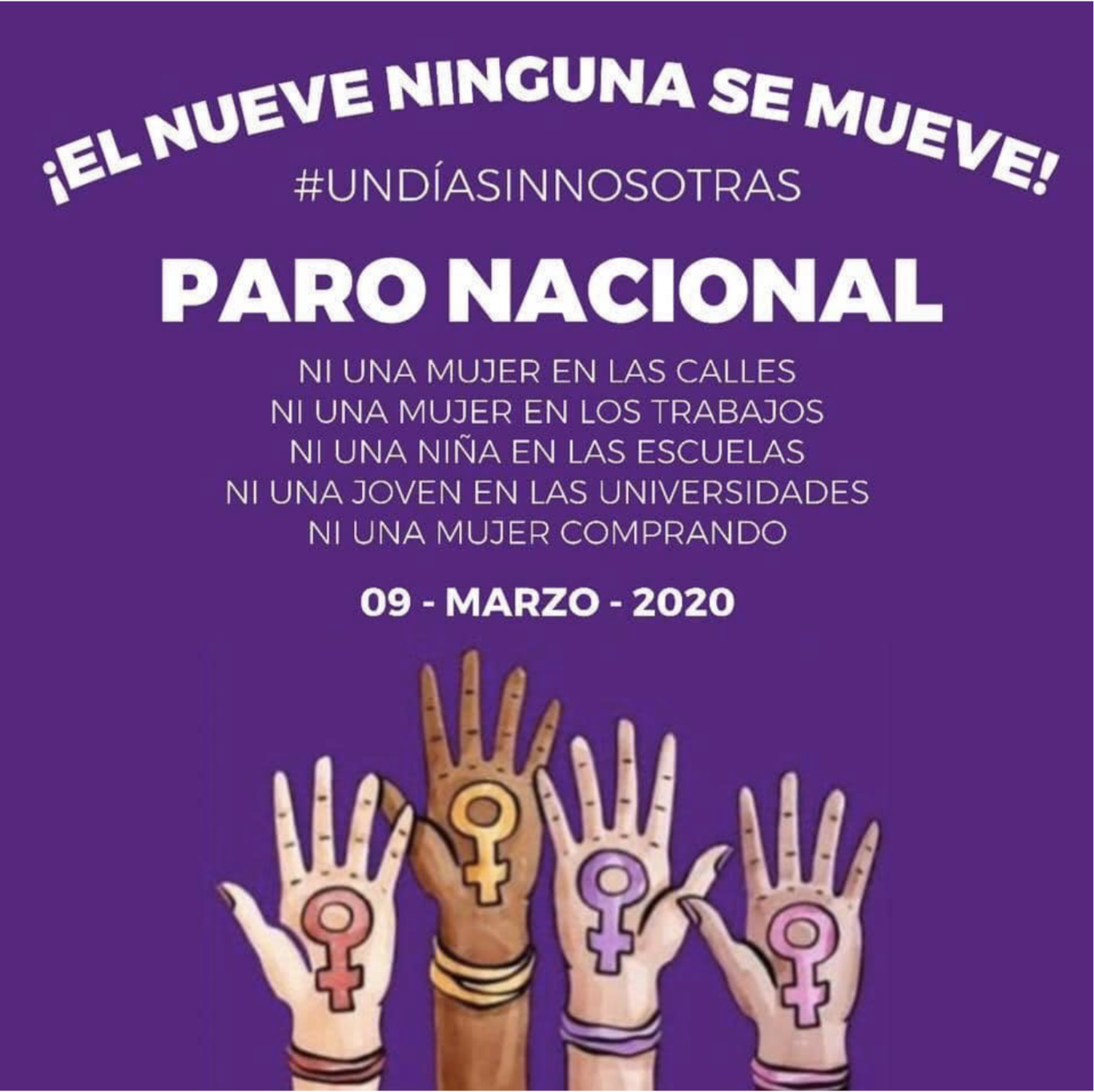 #UnDíaSinNosotras Mujeres de todo el país se unen a paro nacional - paro-nacional-undiasinnosotras-el-nueve-ninguna-se-mueve