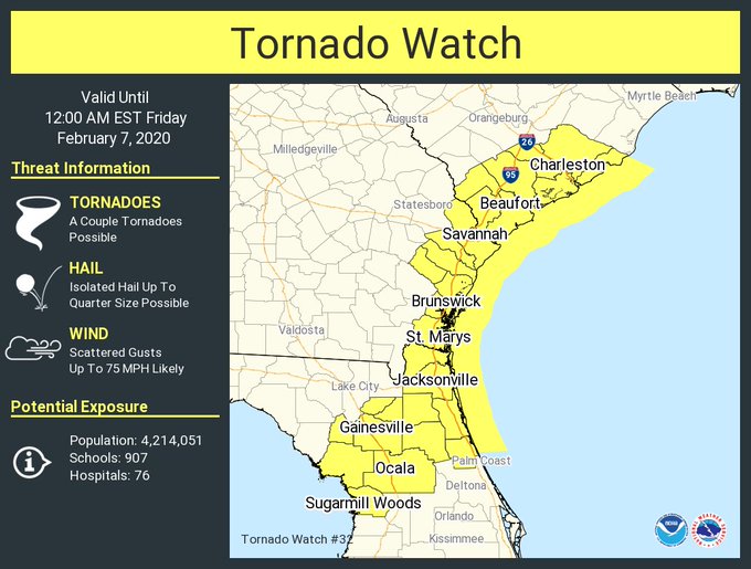 Activan alerta en costa este de EE.UU. por tormentas que han dejado 5 muertos - pronostico-de-tornados-en-eeuu-este-7-de-febrero