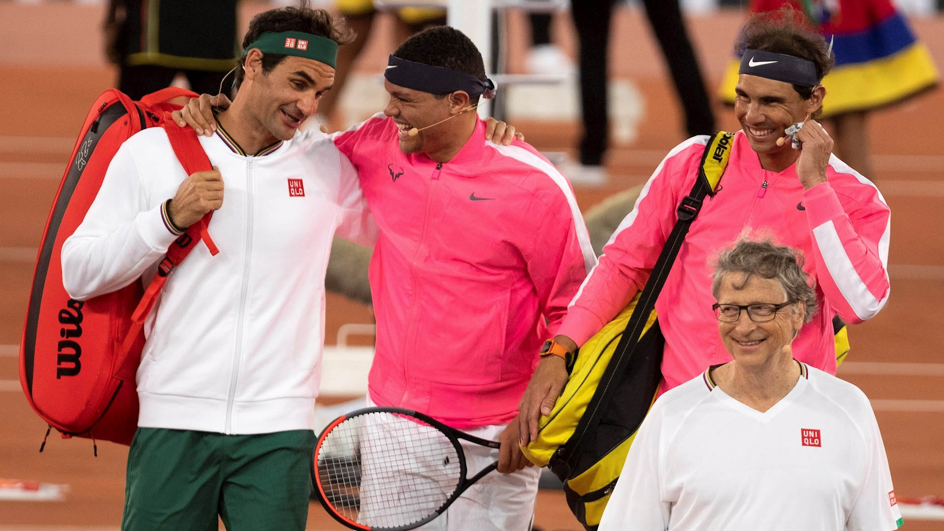Nadal y Federer rompen récord de espectadores en África - roger-federer-y-rafael-nadal-partido-africa-bill-gates