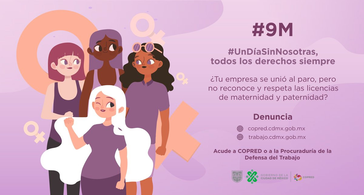 Copred pide denunciar empresas que descuenten el día por paro de mujeres