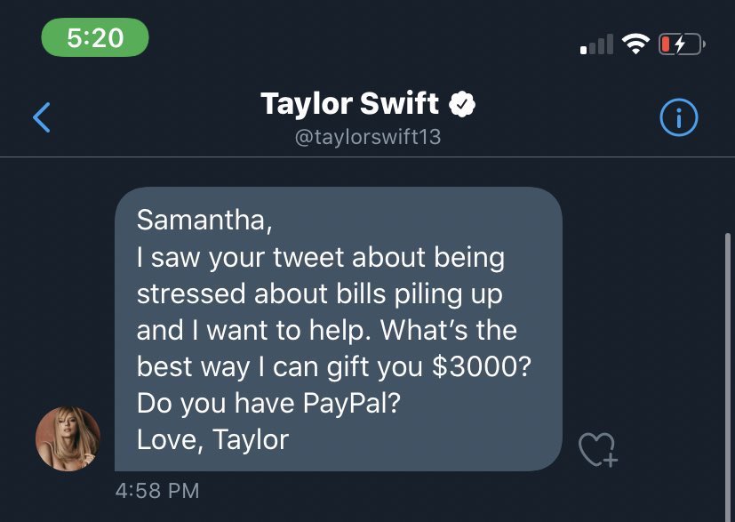 Taylor Swift dona dinero a seguidores con problemas económicos por COVID-19 - euckdprxyaawd9q