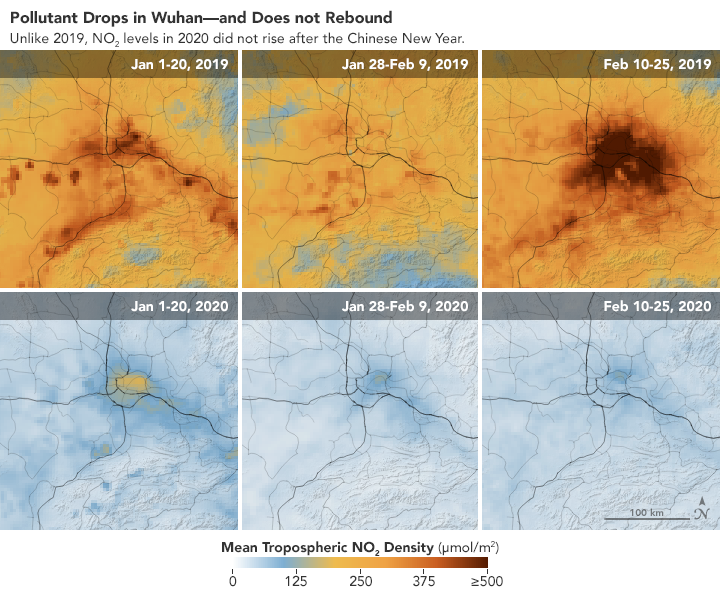 Revelan disminución de contaminación en China por COVID-19 - nasa-contaminacion-china-coronavirus-covid19-2