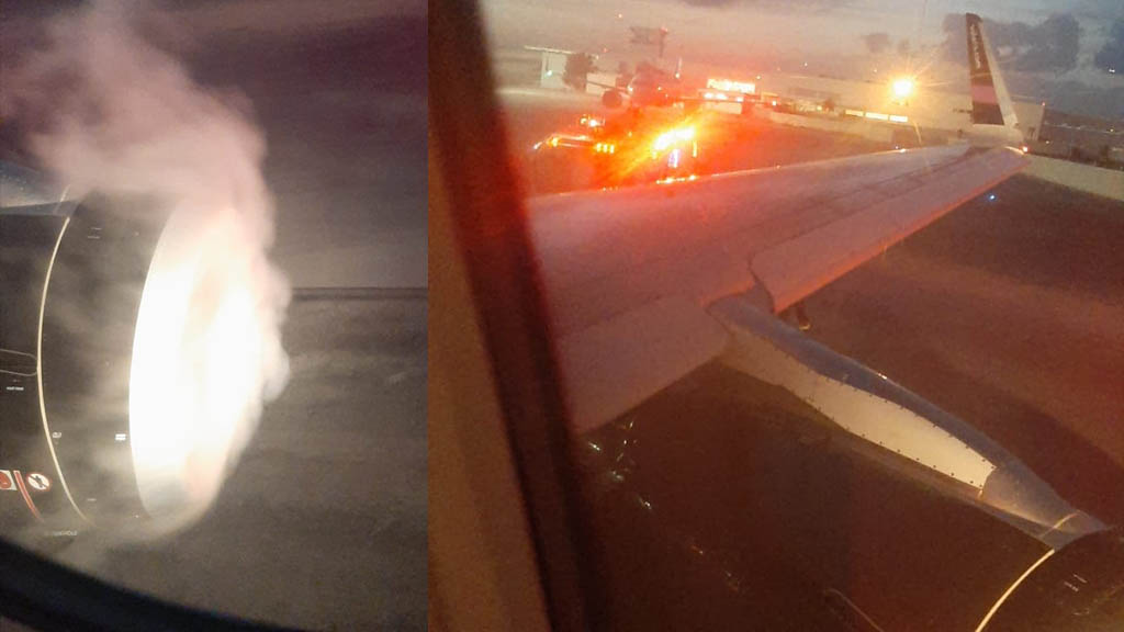 Desvían avión a Cancún tras presentar fuego en el motor izquierdo