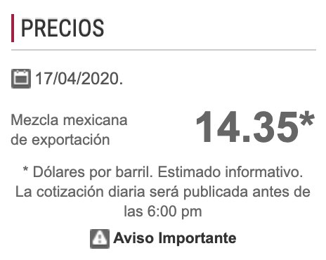 Mezcla mexicana de petróleo se cotiza en menos 2.37 dólares por barril - captura-de-pantalla-2020-04-20-a-las-191248