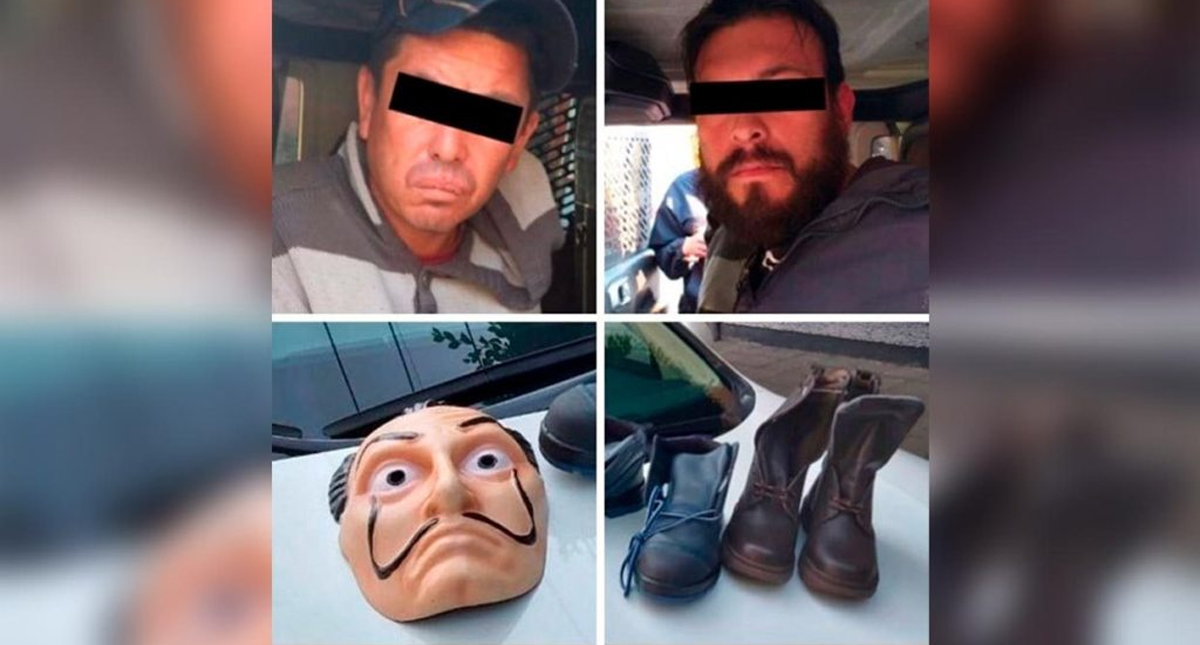 Detienen en Álvaro Obregón a dos presuntos ladrones que usaban máscara de ‘La Casa de Papel’