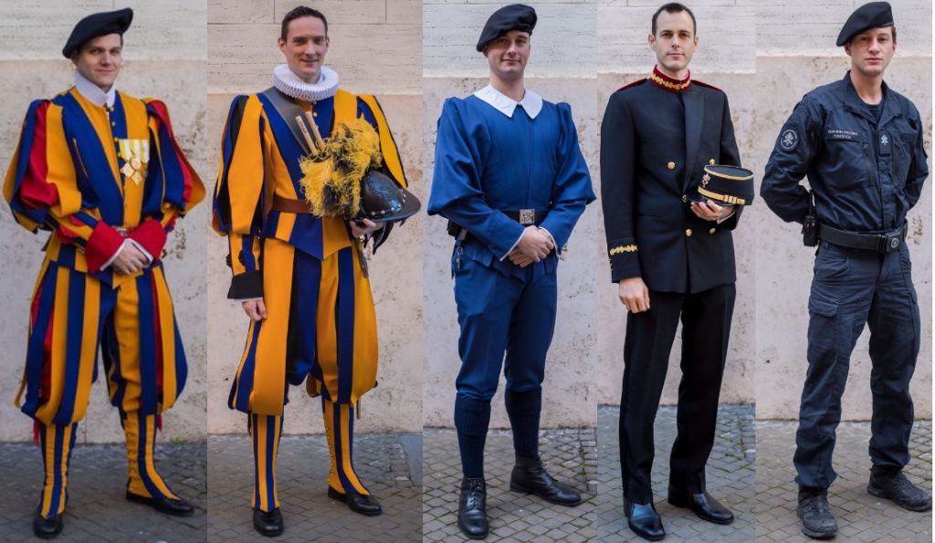 ¿Cuál es la historia de la Guardia Suiza del papa? - guardia-pontificia-suiza-uniformes-e1588021483873-1024x595
