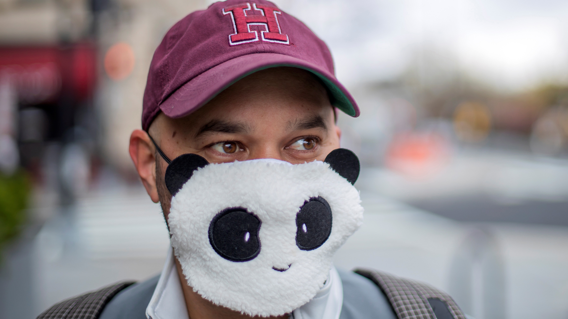 EE.UU. analiza decretar uso generalizado de mascarillas ante COVID-19 - hombre-con-mascarilla-de-panda