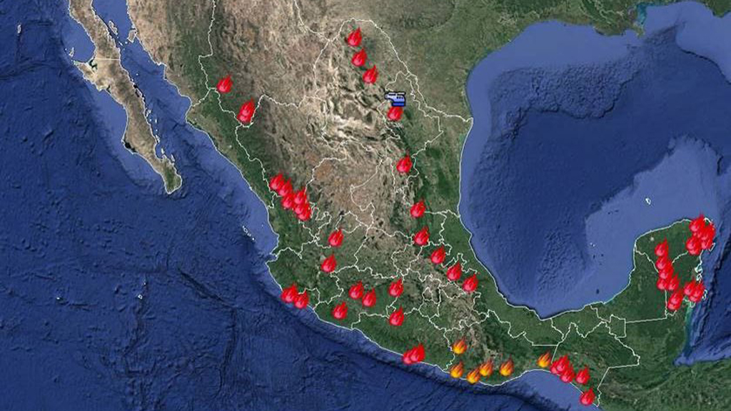 Suman 63 incendios forestales activos en México - incendios-en-mexico
