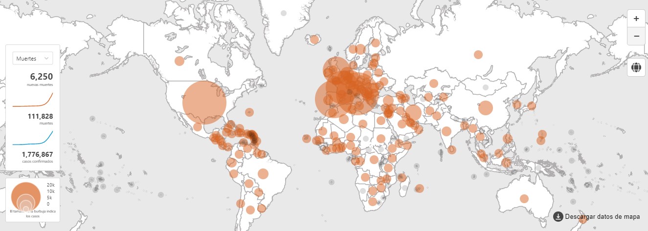 Más de 111 mil muertos en el mundo por coronavirus - mapa-global-de-muertes-por-coronavirus