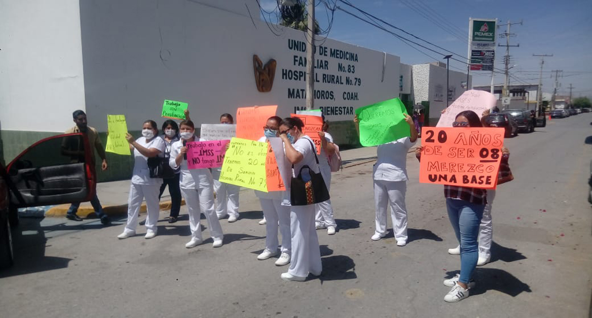 Trabajadores del IMSS en Matamoros exigen base laboral ante COVID-19 - personal-medico-del-imss-79-de-matamoros-exige-estabilidad-laboral-ante-covid-19