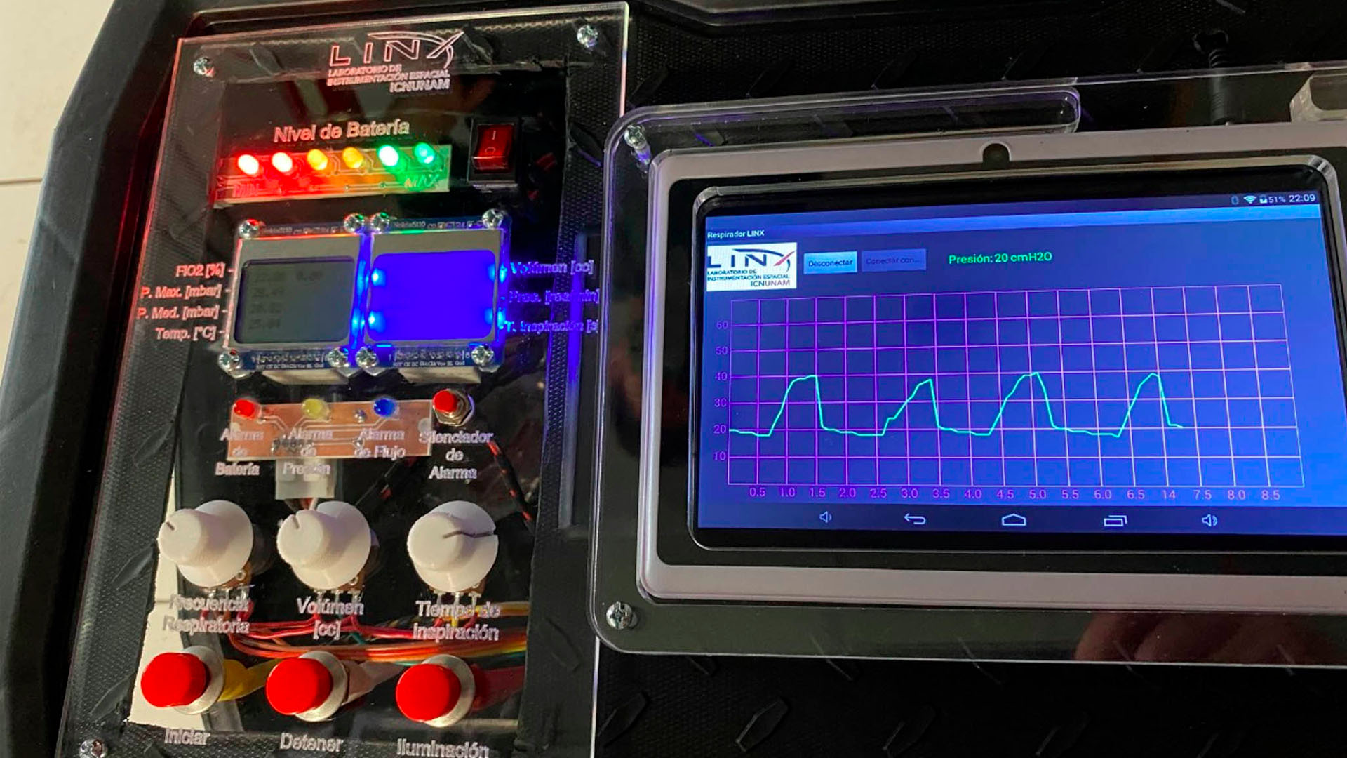 Investigadores de la UNAM diseñan respirador portátil de bajo costo