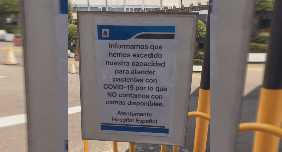Hospital Español llega a su límite de atención a pacientes con COVID-19