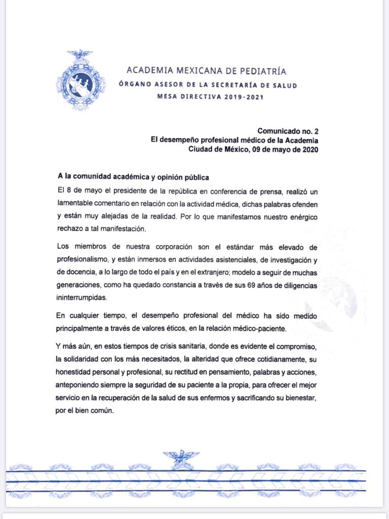 Agrupaciones médicas condenan las declaraciones del presidente López Obrador; exigen disculpa pública - 3