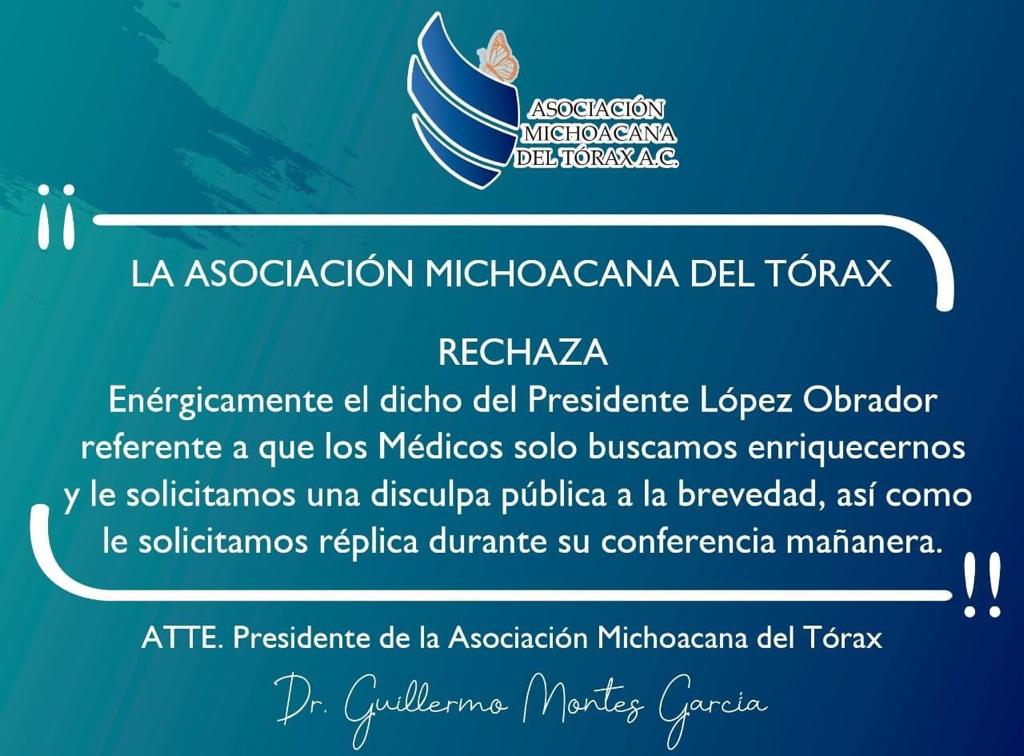 Agrupaciones médicas condenan las declaraciones del presidente López Obrador; exigen disculpa pública - 5
