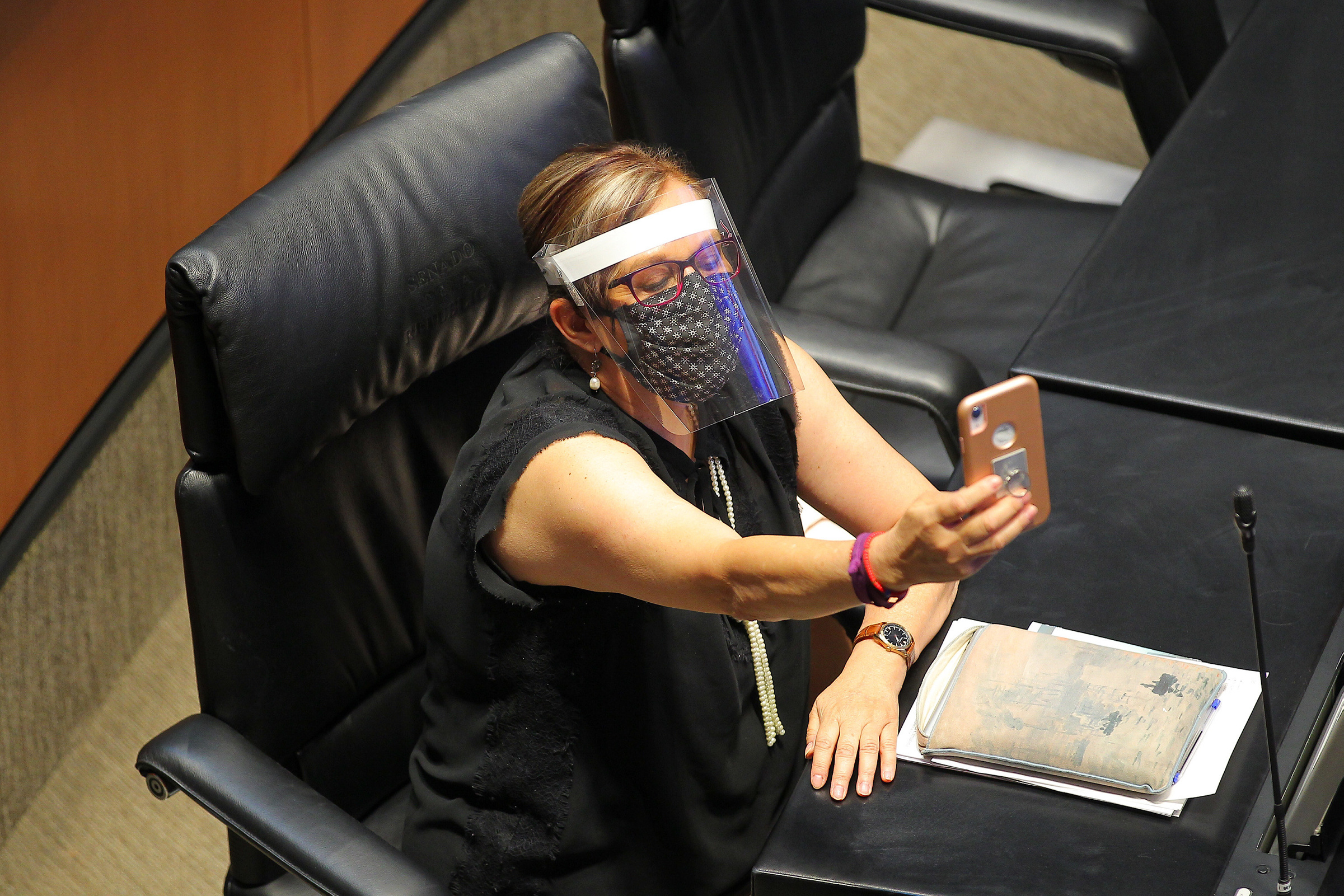 Explica la senadora Malú Micher descuido durante reunión virtual