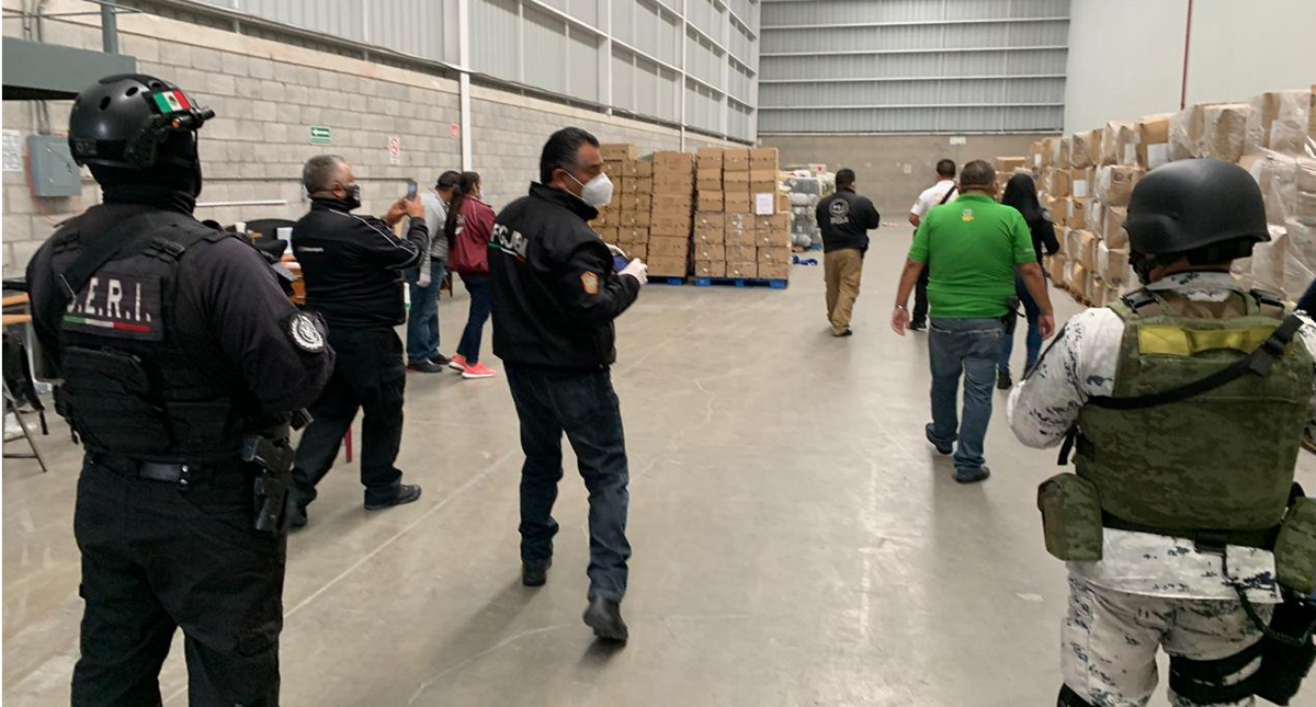 Recuperan en Edomex casi un millón de cubrebocas robados