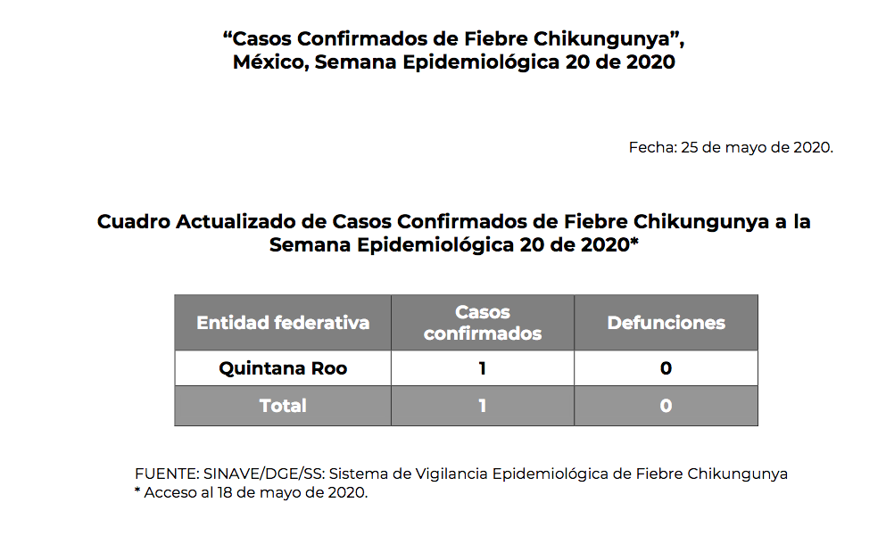 Quintana Roo registra el primer caso de chikungunya de 2020 en México - chikungunya