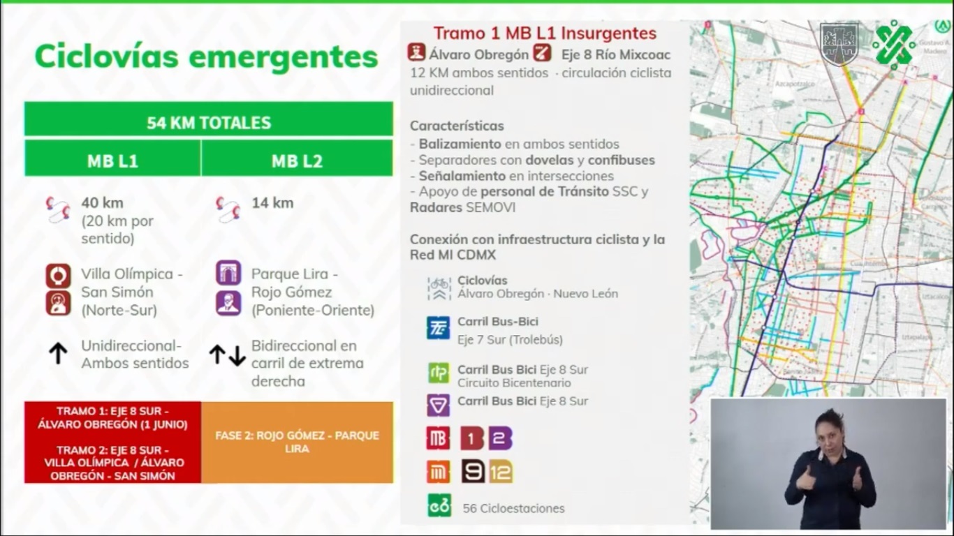 Ciudad de México habilita dos ciclovías emergentes ante COVID-19 - ciclovias-emergentes