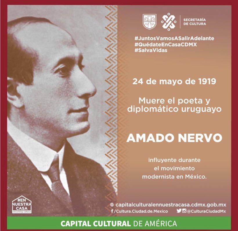 Secretaría de Cultura ofrece disculpas tras asegurar que Amado Nervo era uruguayo - efemeride