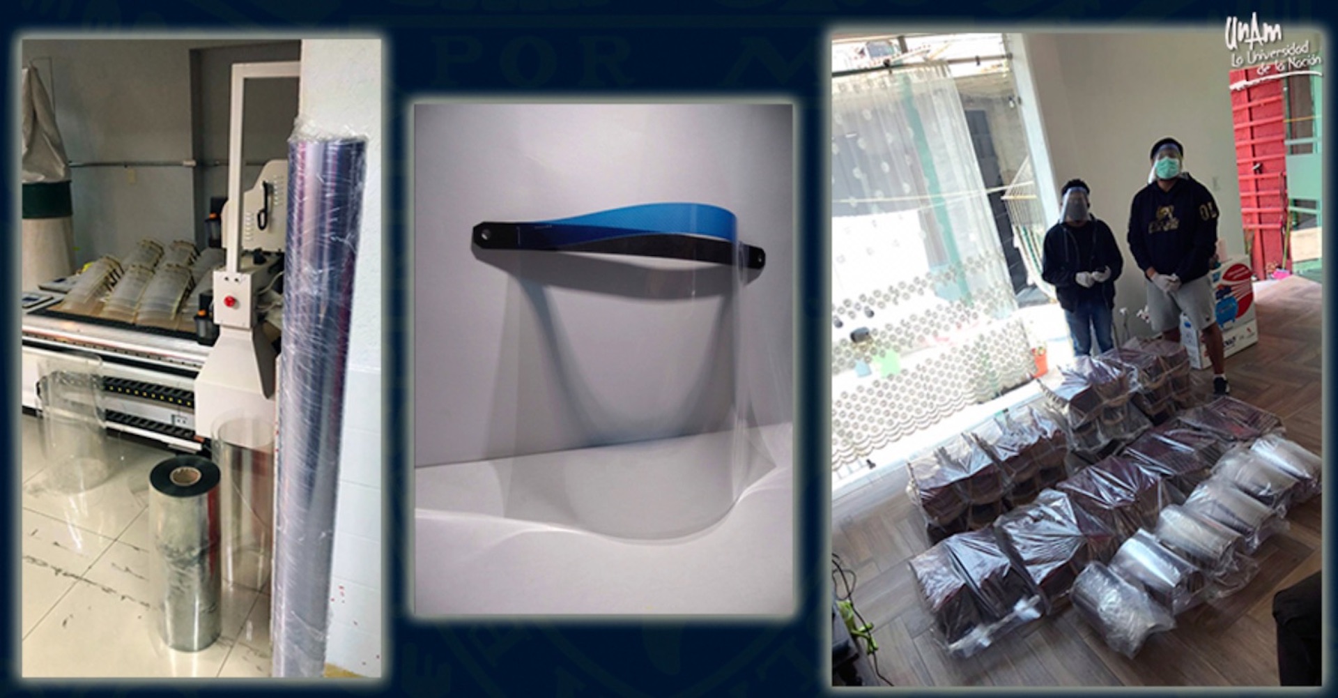 UNAM produce y dona mil caretas de protección