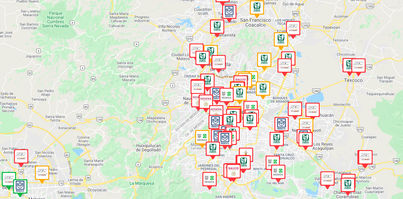 Únicamente tres hospitales COVID del Valle de México tienen disponibilidad de camas - hospitales-saturacion