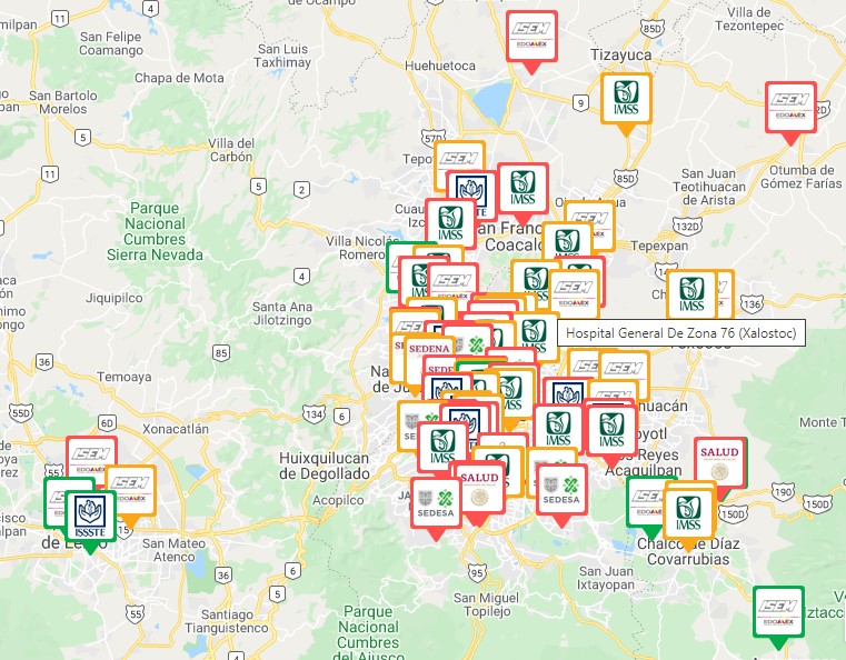 Solo cuatro hospitales COVID-19 en el Valle de México tienen alta disponibilidad de camas - hospitales-zmcdmx21052020
