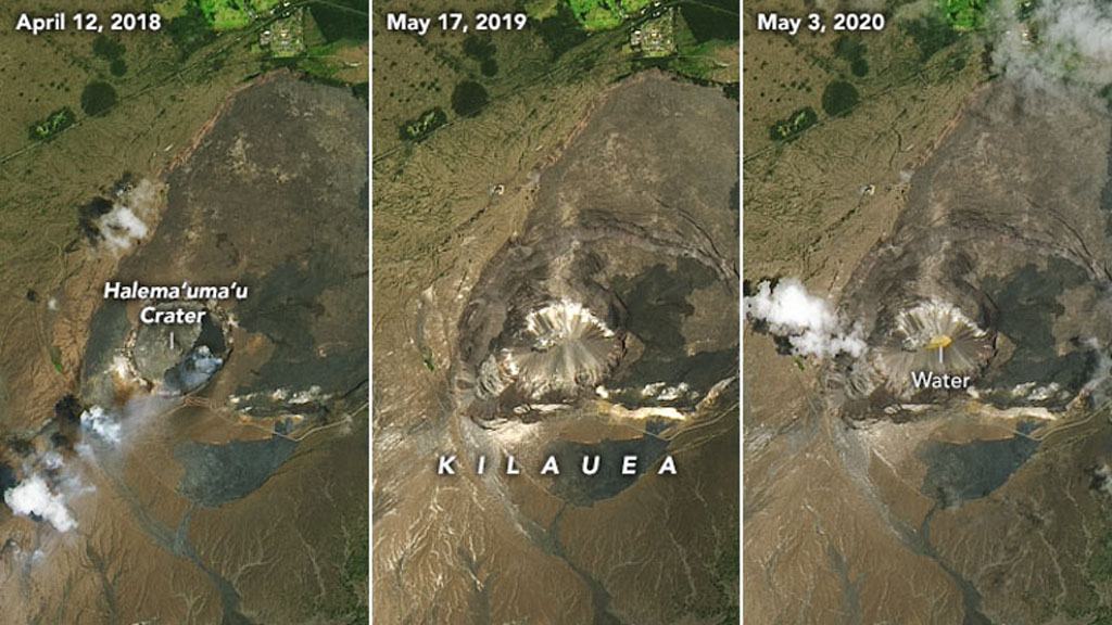 Descubren lago de agua en el volcán Kilauea - imagenes-satelitales-del-kilauea