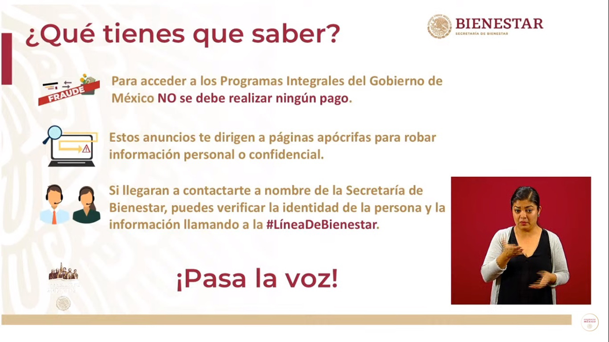 Reiteran alerta por fraudes a nombre de la Secretaría de Bienestar - informacion-a-saber-para-evitar-fraudes-a-nombre-de-la-secretaria-de-bienestar