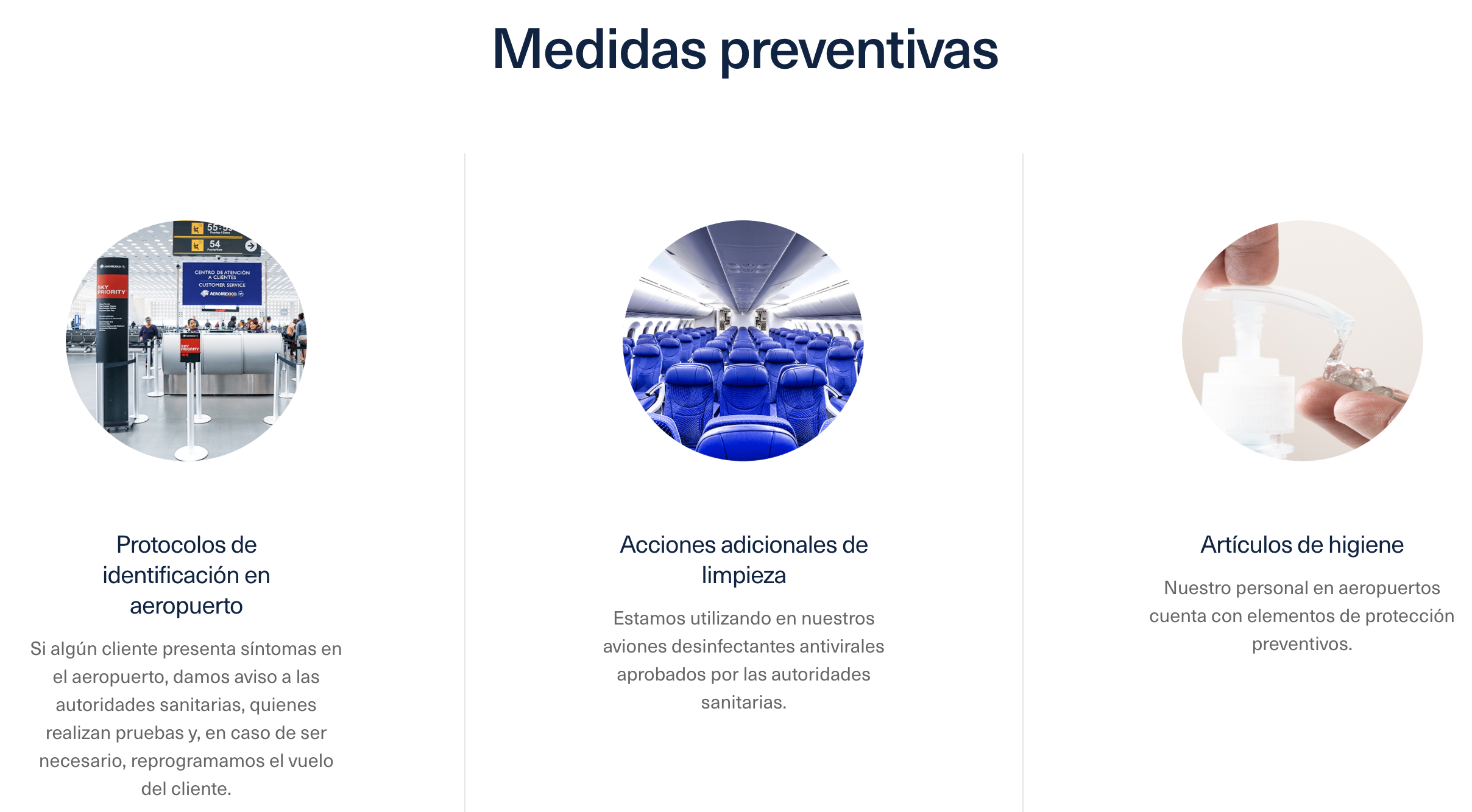 A partir del 8 de mayo, esencial usar cubrebocas en vuelos de Aeroméxico - medidas-preventivas-aeromexico