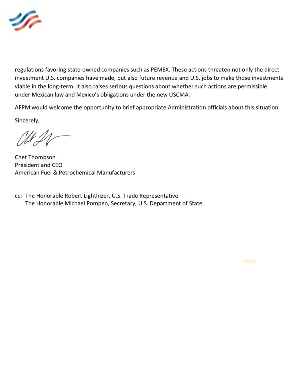 Empresas Petroquímicas de Estados Unidos acusan a México de restringir inversiones - afpm