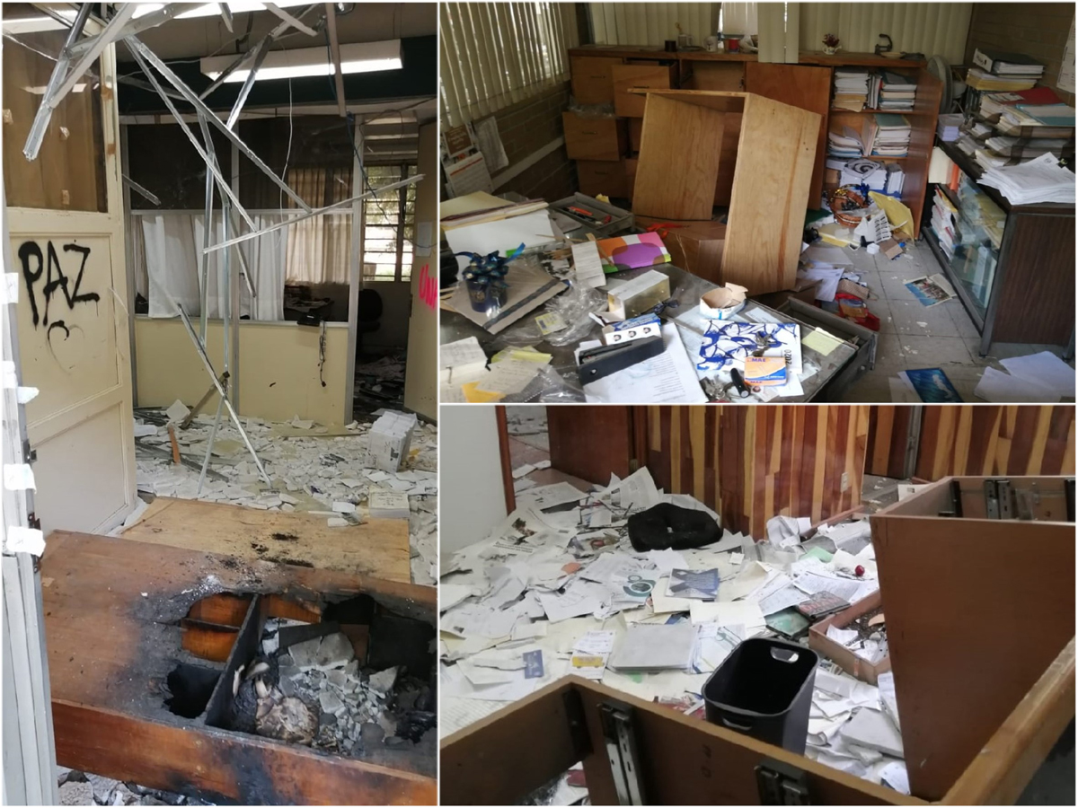 Paristas entregan instalaciones del CCH Sur - danos-causados-por-paristas-al-interior-del-cch-sur