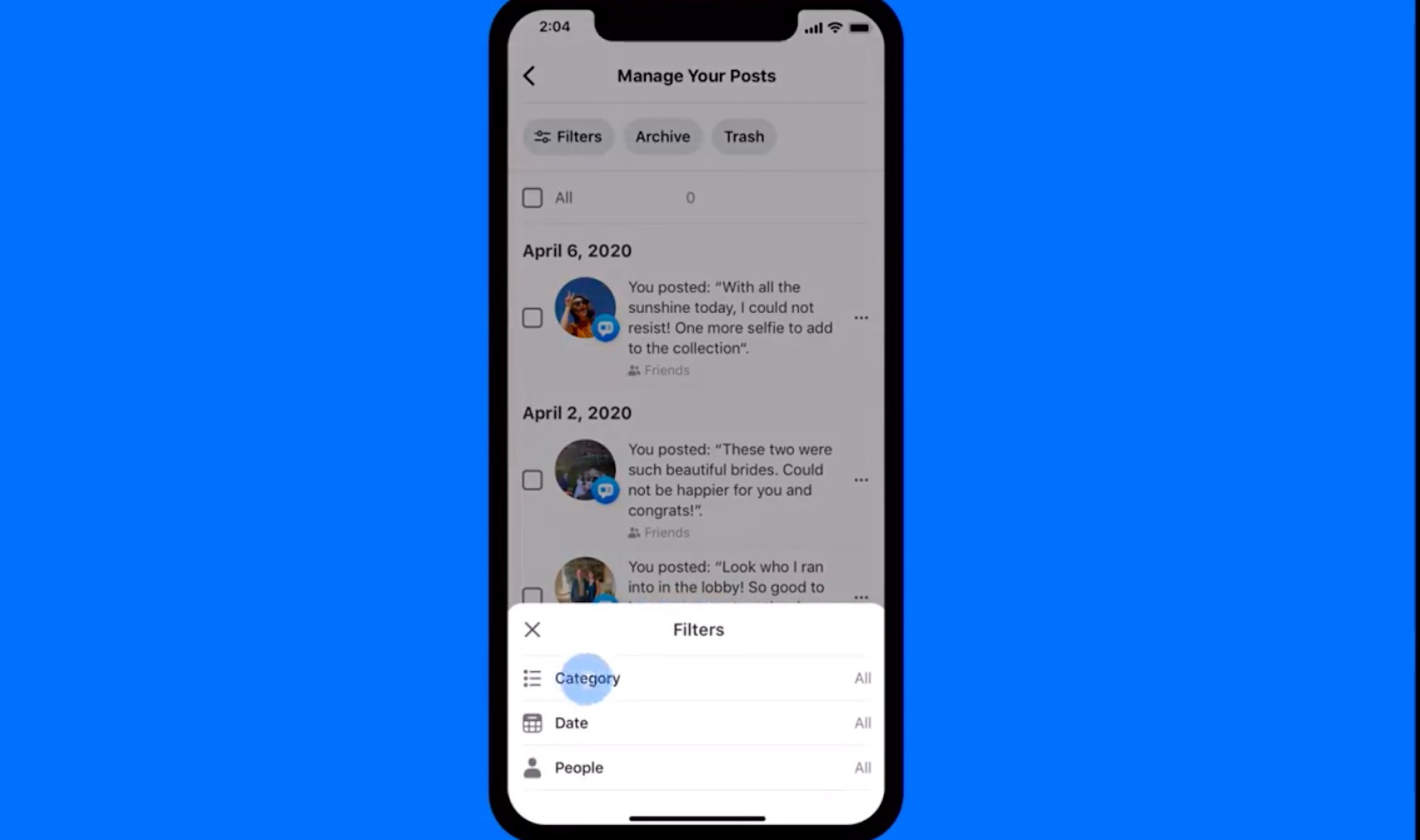Facebook lanza función para borrar publicaciones antiguas