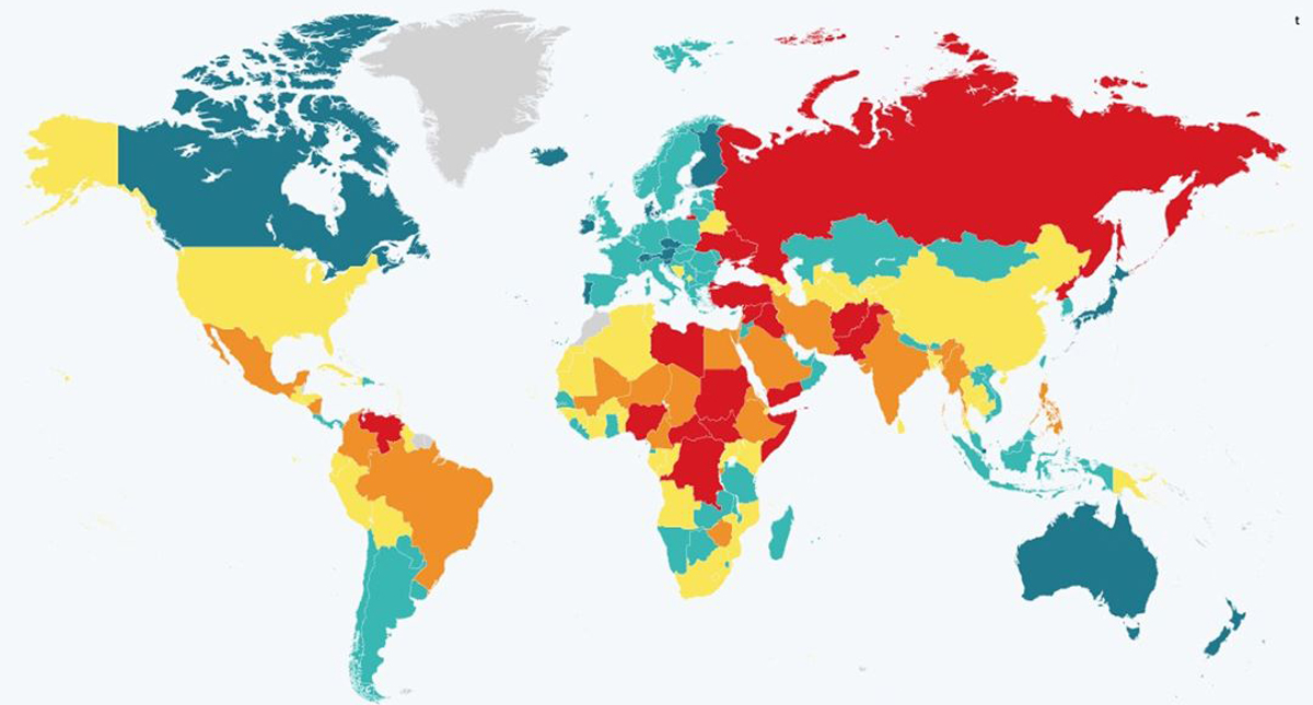 México se encuentra entre los países menos pacíficos, señala el Índice de Paz Global