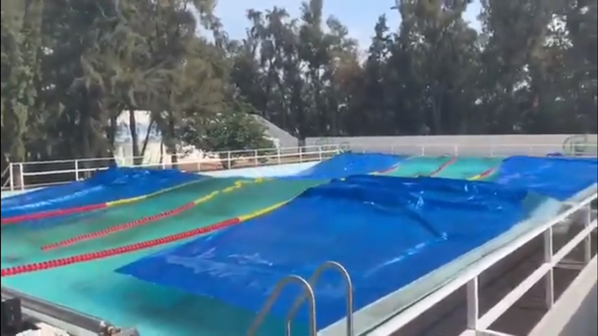 #Video Sismo crea olas en alberca de Ciudad Deportiva en CDMX