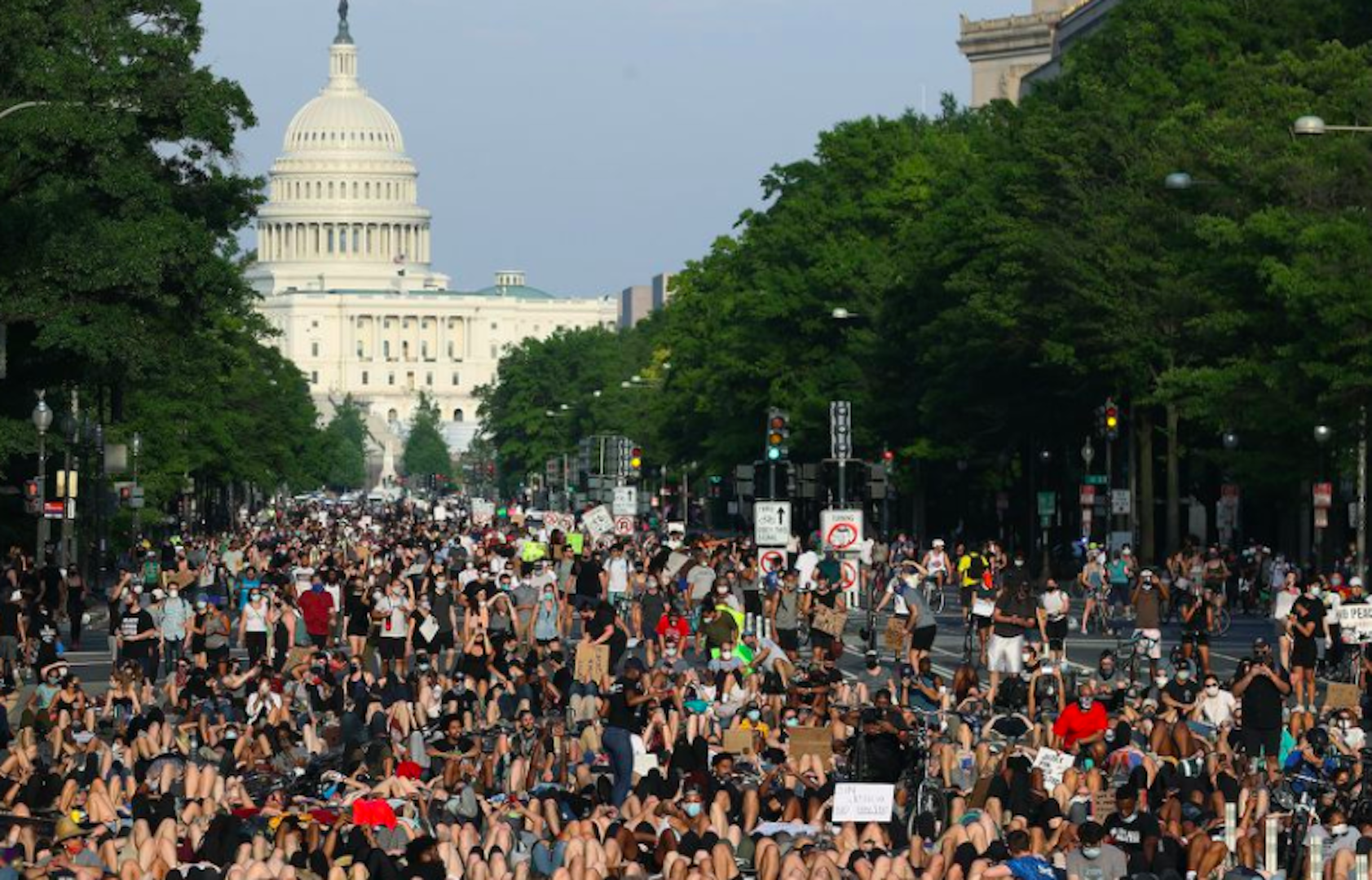 Manifestantes se mantienen en centro de Washington a una hora del toque de queda - protestas-washington