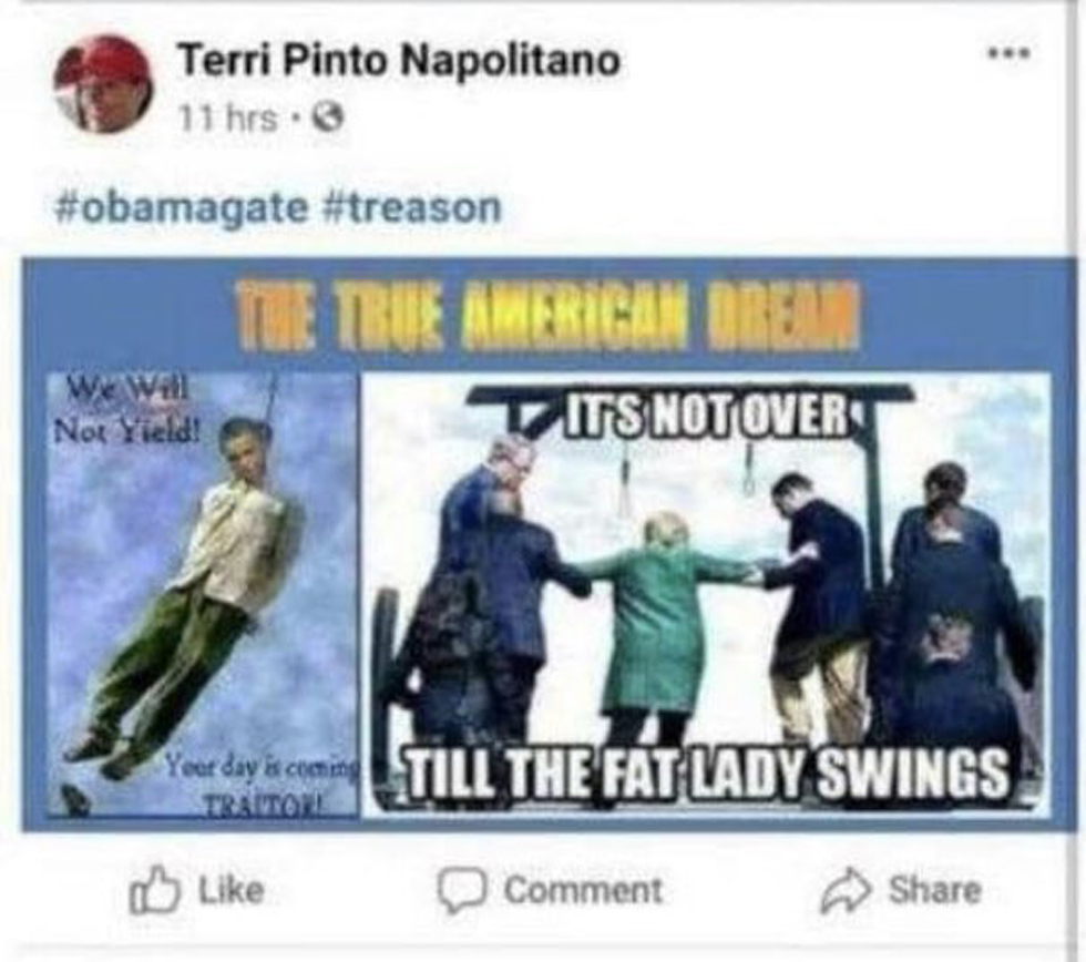 Suspenden a policía de Brooklyn por meme contra Barack Obama - publicacion-de-la-policia-terri-pinto-napolitano-en-facebook-contra-barak-obama