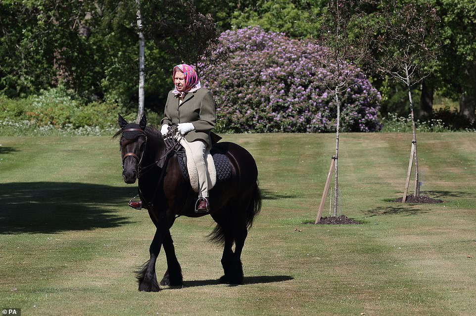 Reina Isabel II monta a caballo en su primera salida desde el confinamiento - reina-isabel-ii-caballo