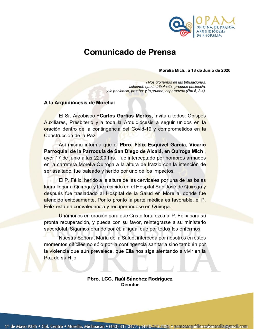 Balean a sacerdote en Michoacán durante intento de asalto - sacerdote-michoacan-baleado-morelia
