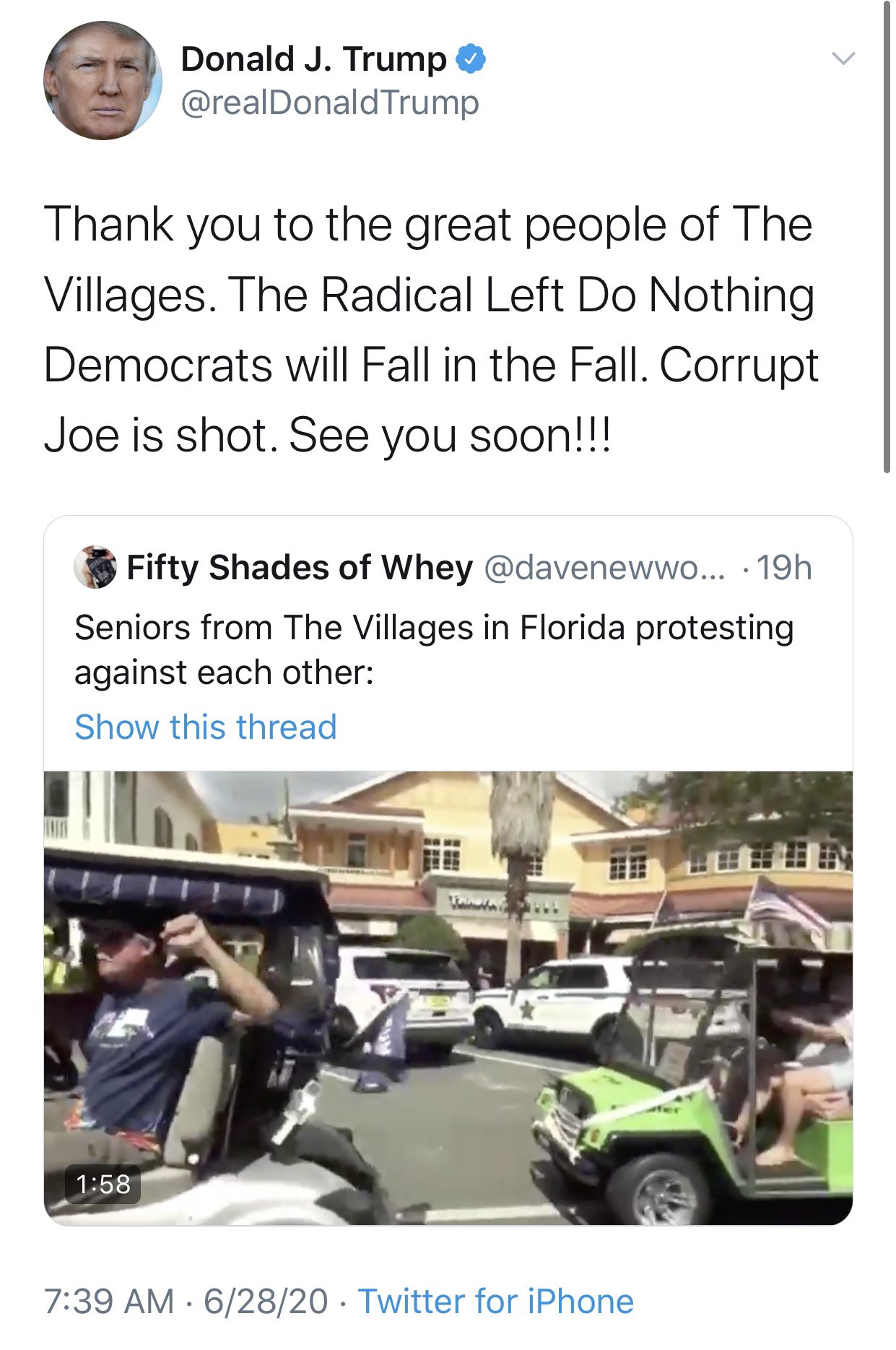 Donald Trump borra video en el que sus seguidores gritan "white power" - tuit-de-donald-trump