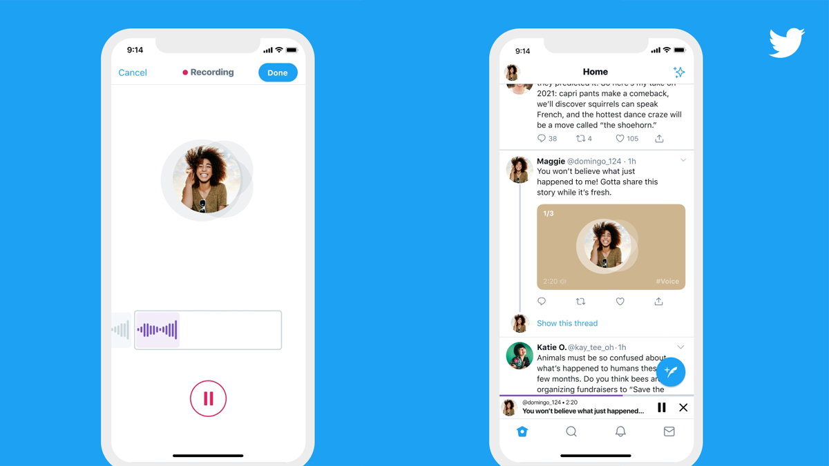 Twitter implementa tuits con voz